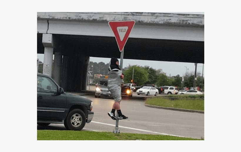 Houston Police Free Man Who Was Duct Taped To Yield - Antifa Duct Taped To Sign, transparent png #1615329