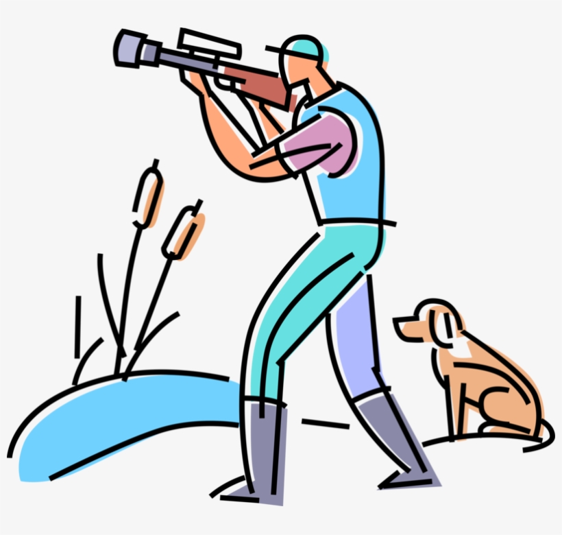 Vector Illustration Of Waterfowl Duck Hunter Hunting - Illustration, transparent png #1615871