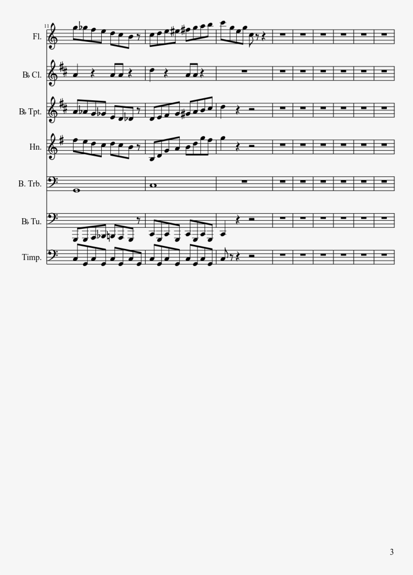Duck Hunt Sheet Music Composed By Mckay Fife 3 Of 4 - Sheet Music, transparent png #1615952