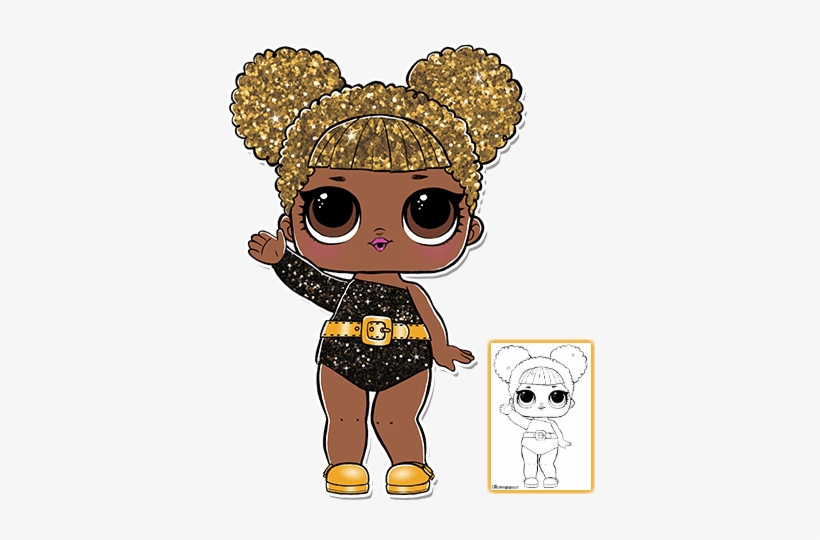 Glitter Queen Bee Coloring Page - Lol Surprise Queen Bee Glitter, transparent png #1616208