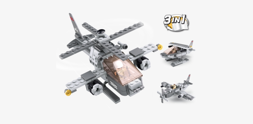 Sluban Attack Helicopter 3 In 1 M38 B0537g - Sluban M38 B0537g, transparent png #1616355