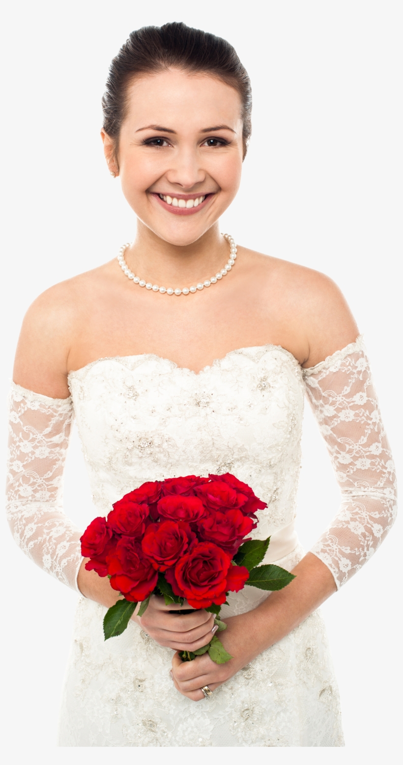Bride Holding Roses Png - Bride Png, transparent png #1616987