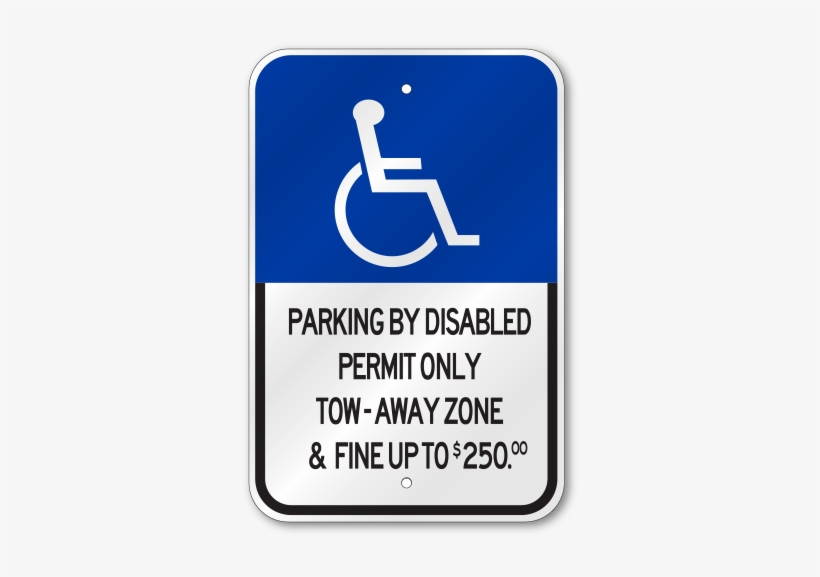 No Parking Sign Under Handicap Sign, transparent png #1617315