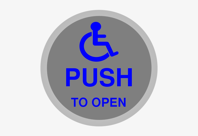 Free Push To Open Button Free Wheelchair Symbol Free - Disability Sign, transparent png #1617637