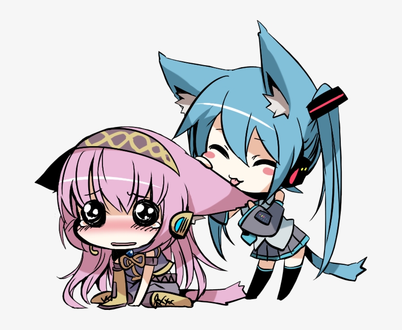 Chibi Neko Miku Hatsune Et Luka Megurine Free Transparent PNG