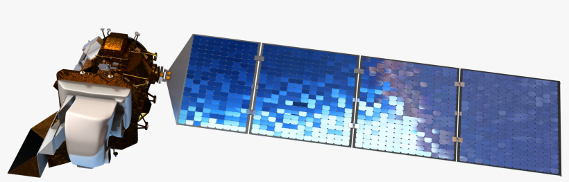 Ldcm Satellite Showing The Instruments And The Solar - Satellite Solar Panel Array, transparent png #1618118