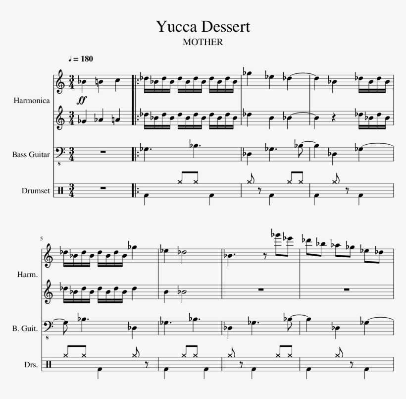 Yucca Dessert Sheet Music 1 Of 4 Pages - Sheet Music, transparent png #1618321