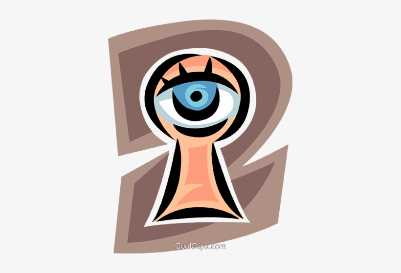 Keyhole With An Eye Looking Through It Royalty Free - Illustration, transparent png #1618475