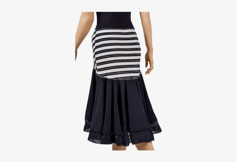 Rhinestone Asymmetrical Flounce Zebra Print Skirt - A-line, transparent png #1619095