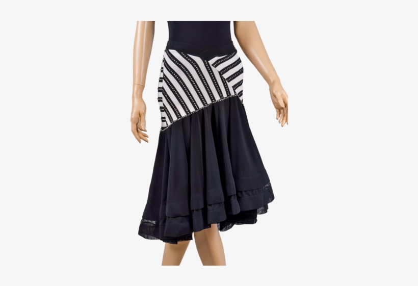 Rhinestone Asymmetrical Flounce Zebra Print Skirt - Skirt, transparent png #1619224