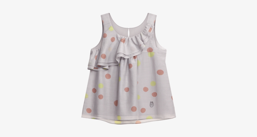 Grey Polka Dot-printed Cotton Voile / Silk Blouse For - Little Girl Blouses, transparent png #1619602