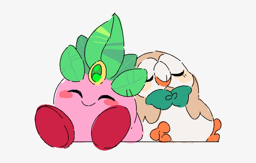 Rowlet With Leaf Kirby - Cartoon, transparent png #1621555
