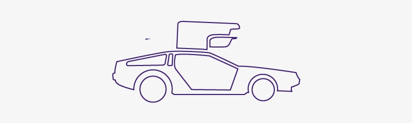 Mac James Motors Delorean - Drawing, transparent png #1621913