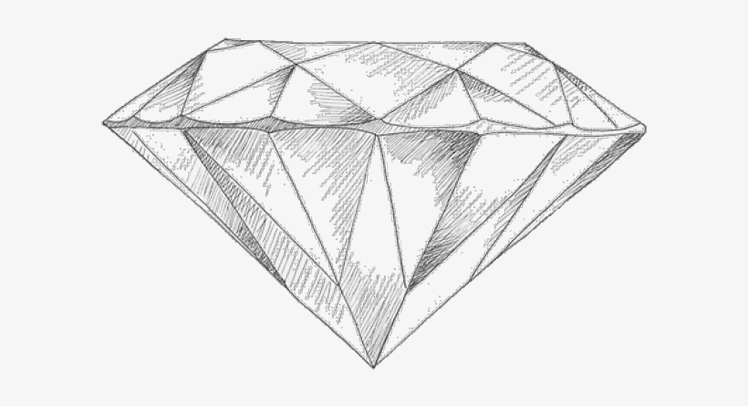 Drawn Diamonds Detailed - Pencil Drawing Of A Diamond, transparent png #1622183