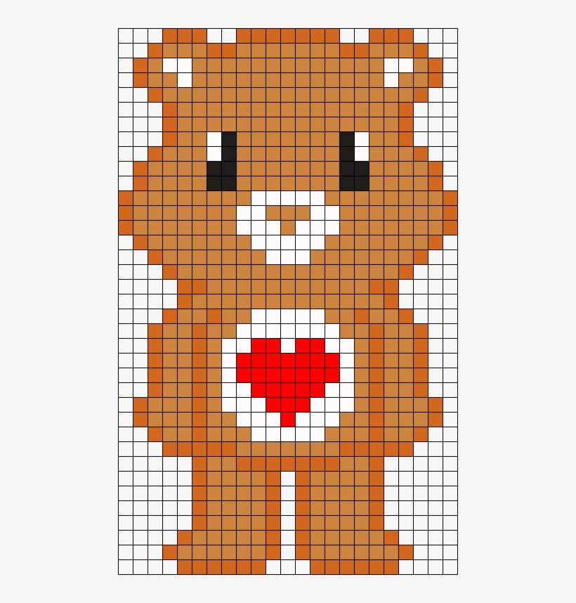 8 Bit Care Bear Tender Heart Perler Bead Pattern / - Central City Brewing Co Ltd, transparent png #1622423