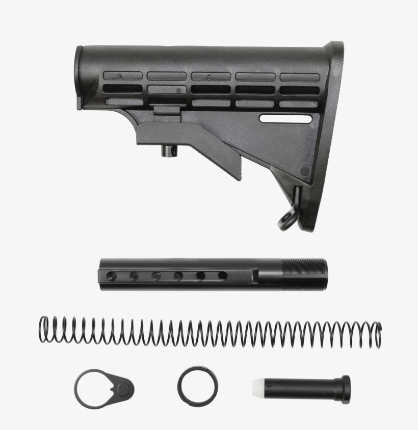 Ar-15 Adjustable Stock W/ Collapsible Buffer Tube Kit - Ar-15 Style Rifle, transparent png #1622547