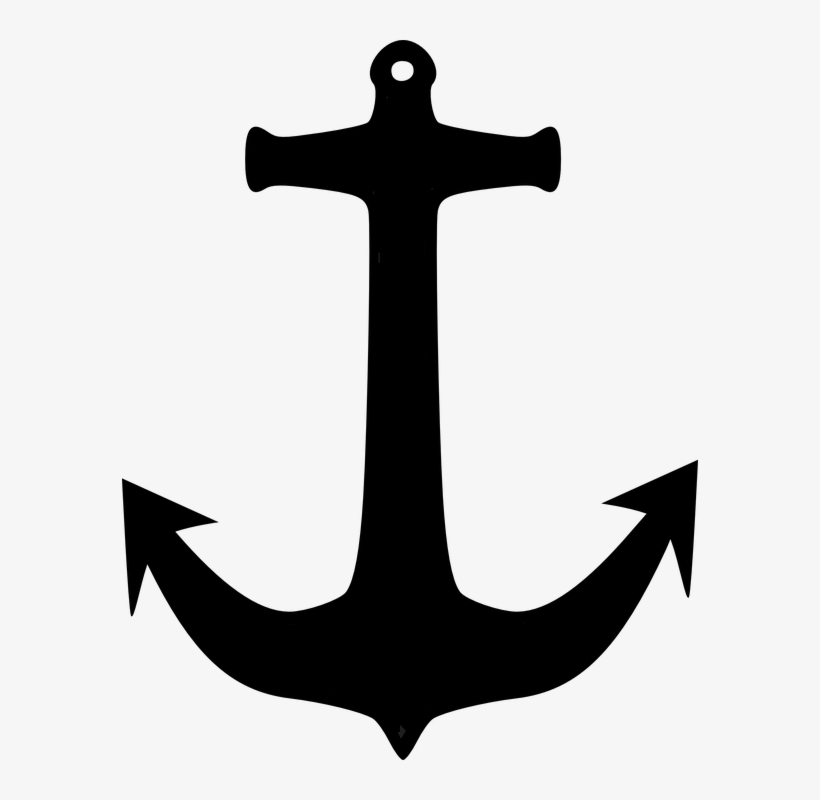 Black And White Anchor Free Vector Graphic Anchor Port - Anchor Clip Art Vector, transparent png #1622696
