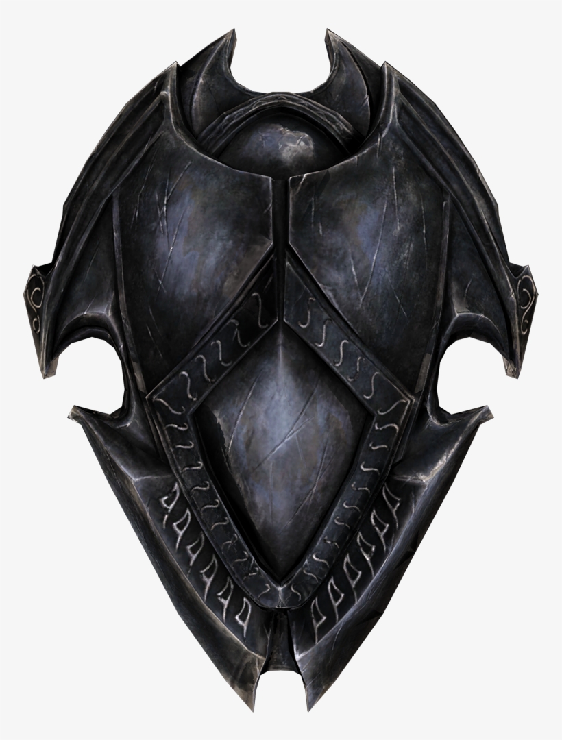 Ebony Shield - Skyrim Shields, transparent png #1623447