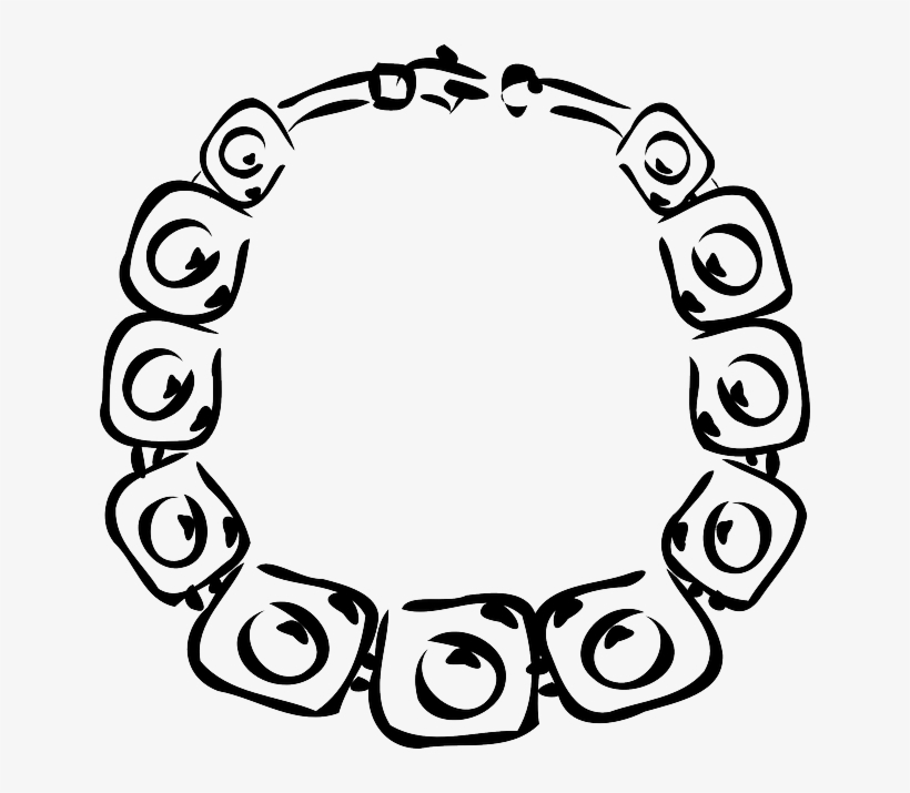Black, Outline, Drawing, Lady, White, Cartoon, Page - Necklace Clip Art, transparent png #1623650