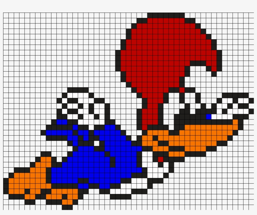 Woody Woodpecker Perler Bead Pattern - Pixel Art Pica Pau, transparent png #1623867