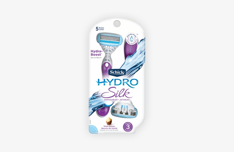 Schick Hydro Silk Women's Disposable Razor - Schick Hydro Silk Disposable Razors For Women, 3 Count, transparent png #1624549