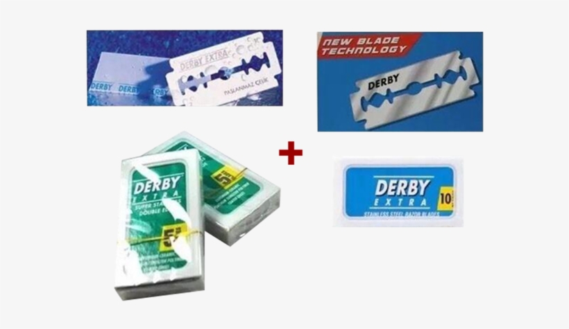 Derby Extra Double Edge Razor Blades Blue Green Pack - 100 Derby Professional Single Edge Razor Blades, transparent png #1624728