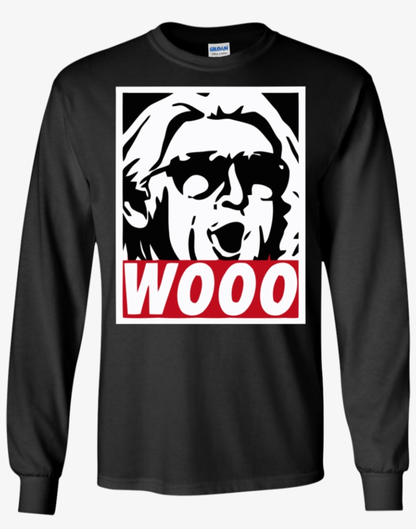 Wooo Ric Flair Shirt Funny Wrestling Nature Boy Classic - Mickey Mouse Mens Long Sleeve, transparent png #1625393