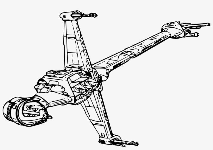 Footer Spaceship - Star Wars B Wing Drawing, transparent png #1627106