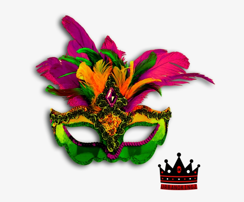 Share This Image - Venetian Feather Mardi Gras Mask, transparent png #1627296