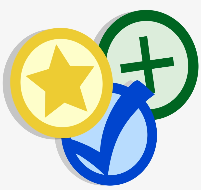 Yellow Star, Blue Check, Green Plus - Plus Check, transparent png #1627300