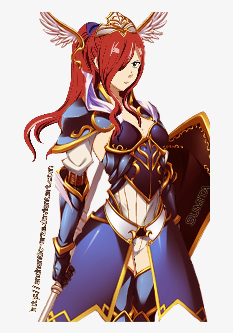 Erza Scarlet Sapphire Guardian - Fairy Tail Erza New Armor, transparent png #1627610