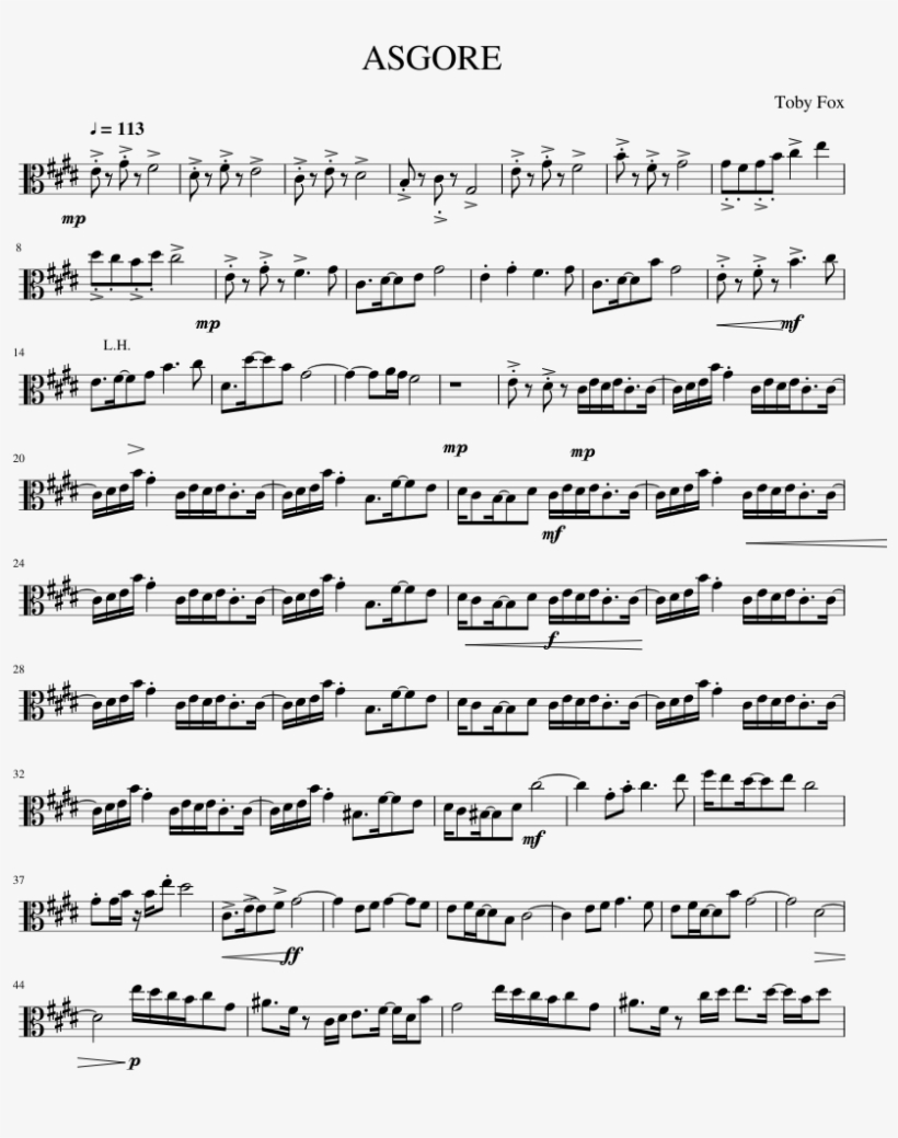 Undertale Asgore For Viola Sheet Music For Viola Musescore - Partitura De Tokyo Ghoul Flauta, transparent png #1627801