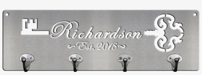 Family Name Key Rack With Vintage Key & Cursive Font - Drop, transparent png #1627895