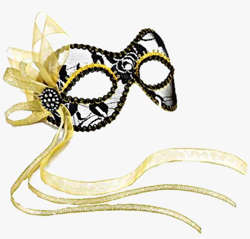 Carnival Sticker - Forum Novelties, Inc Black And Gold Lace Mardi Gras, transparent png #1628280