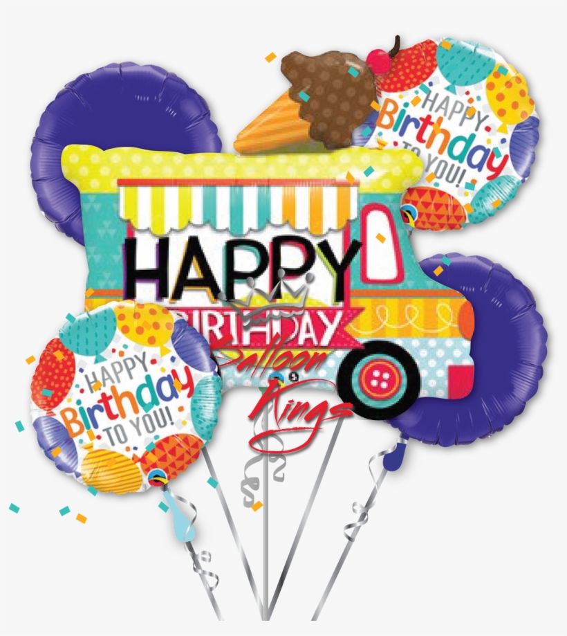 Hb Ice Cream Truck Bouquet - Qualatex 36 Inch Supershape Foil Balloon - Birthday, transparent png #1628460