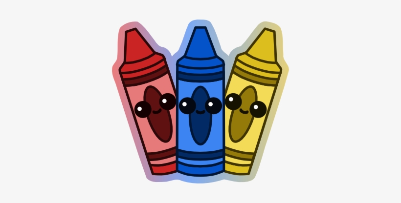 Crayons Transparent Cartoon Blue - Kawaii Crayons Png, transparent png #1628633