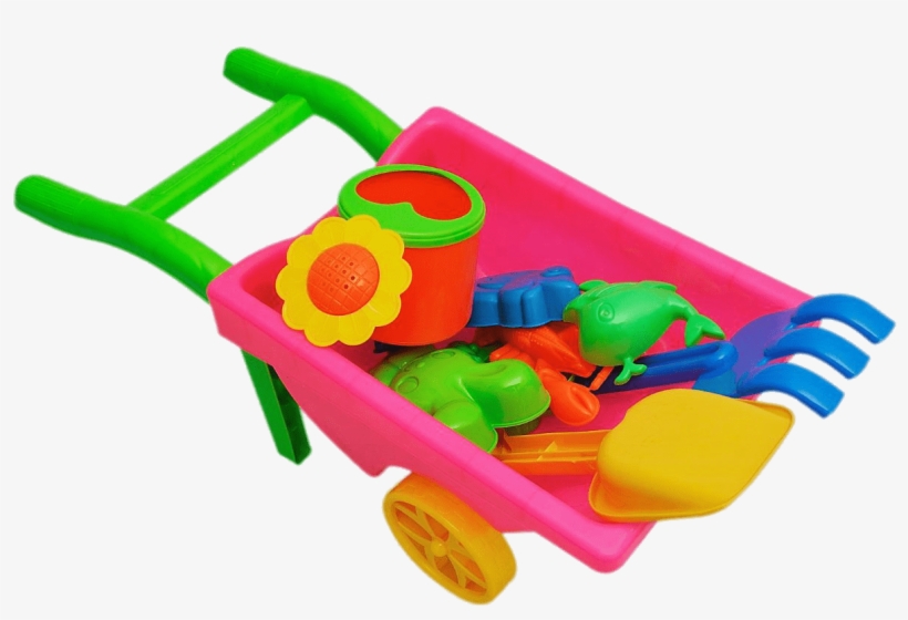 Beach Toys In Plastic Wheelbarrow - Portable Network Graphics, transparent png #1628652