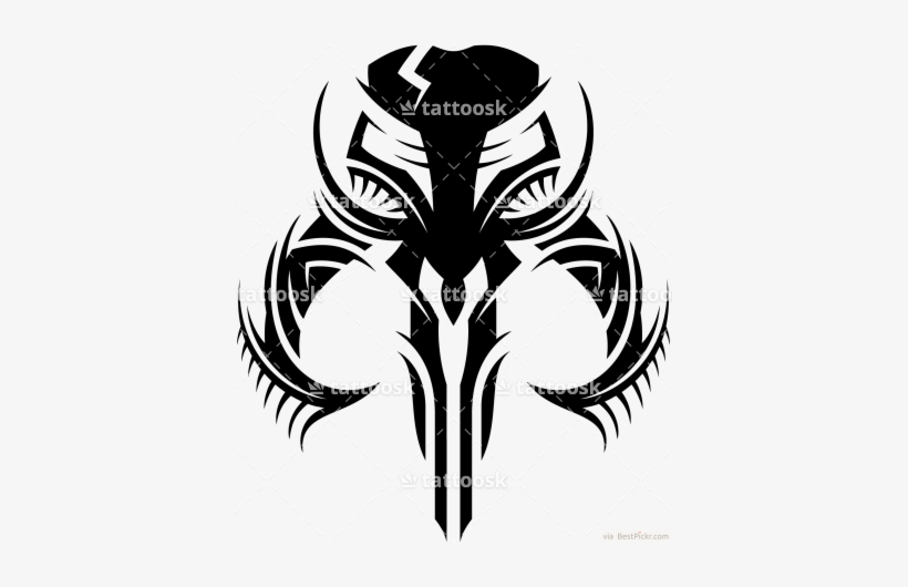 Star Wars Mandalorian Skull ❥❥❥ Http - Tribal Star Wars Tattoo, transparent png #1628825