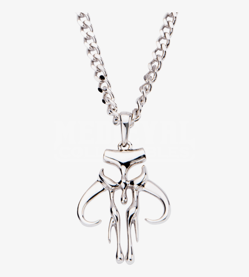 Mens Sterling Silver Mandalorian Necklace - "womens Mandalorian Stainless Steel Necklace", transparent png #1629015