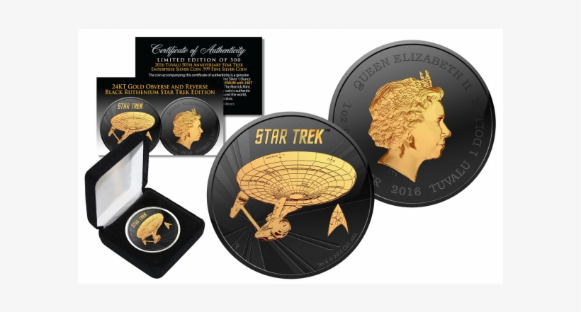 2016 1 Oz Bu Tuvalu Star Trek U - 2017 1 Oz Pure Silver Tuvalu Spiderman Bu Coin Black, transparent png #1629202