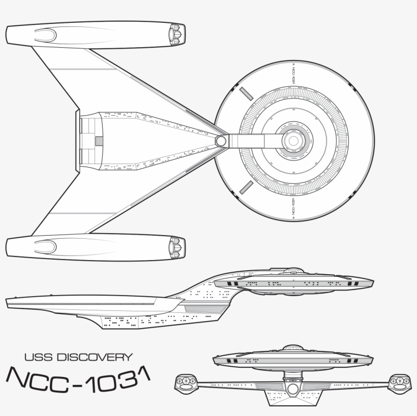 [ Img] - Star Trek Uss Discovery Blueprint, transparent png #1629459