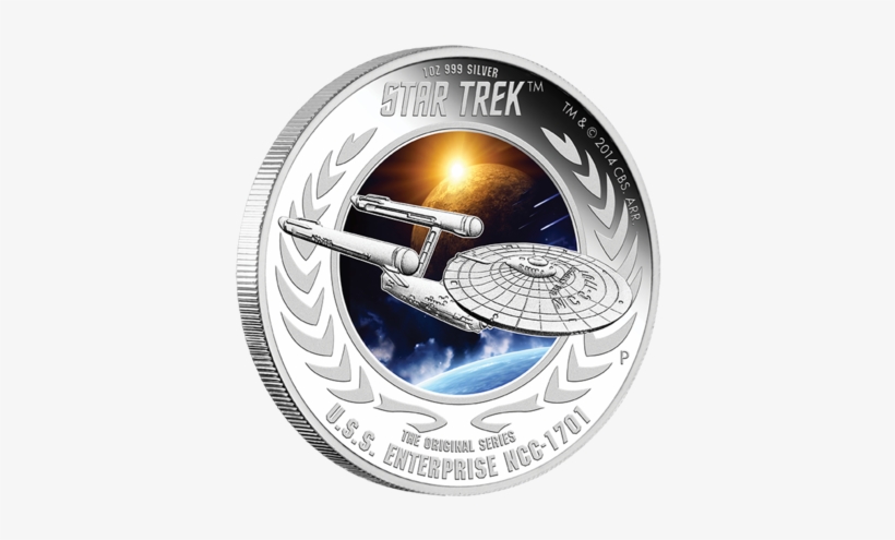 2015 1oz Silver Proof Coin - 1 Oz 2015 Star Trek Uss Enterprise Ncc-1701-d Silver, transparent png #1629563