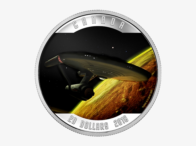 Pure Silver Coloured Coin Star Trektm - 1 Oz Pure Silver Coloured Coin Star Trektm Enterprise, transparent png #1629717