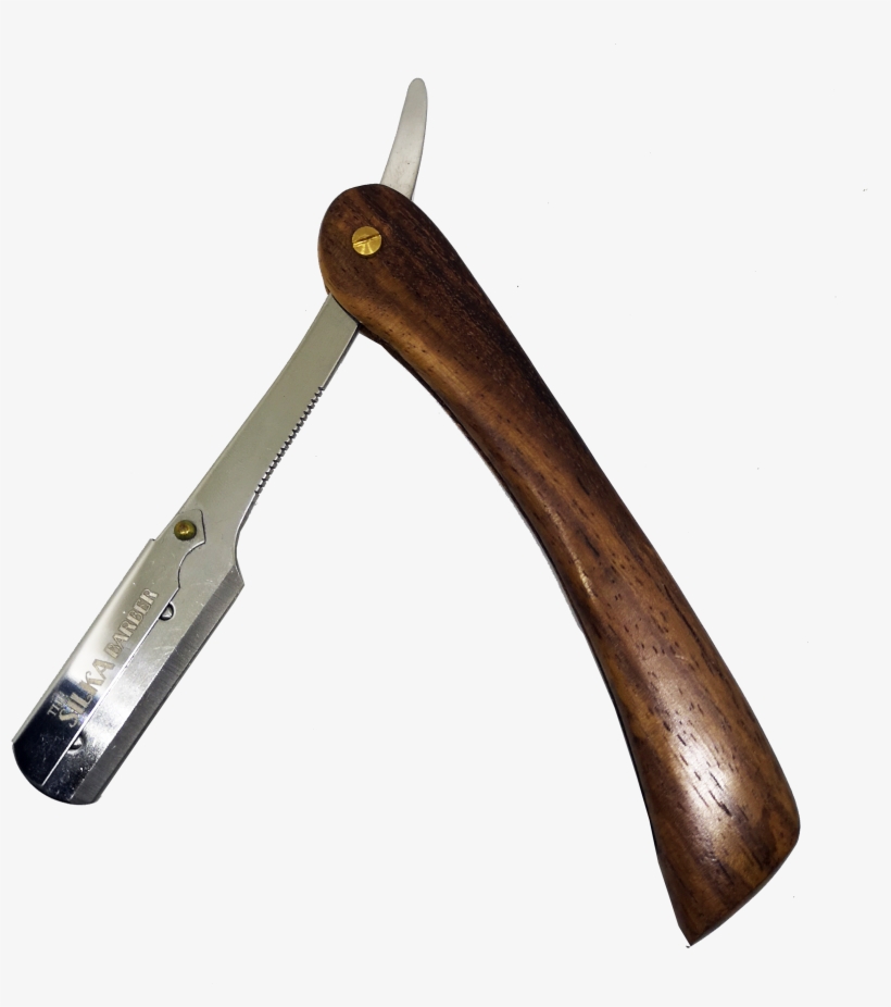 Wooden Handle Shaving Straight Razor - Shaving, transparent png #1630406