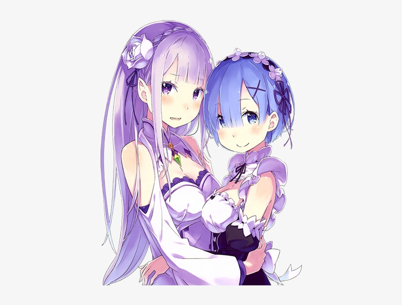 Media[media] Emilia And Rem - Rem And Emilia Re Zero, transparent png #1630471