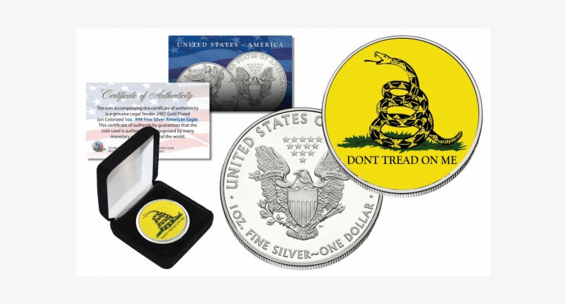 Gadsden Flag " Don't Tread On Me " Colorized 1 Oz - Dont Tread On Me Gadsden Usa Flag 2016 1 Oz Pure American, transparent png #1630621
