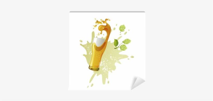 Frosty Glass Of Light Beer With Splash On White Background - Beer, transparent png #1631103