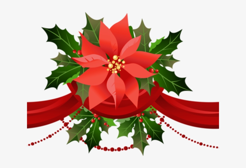 Poinsettia Clipart Shradhanjali - Transparent Background Christmas Garland, transparent png #1631196