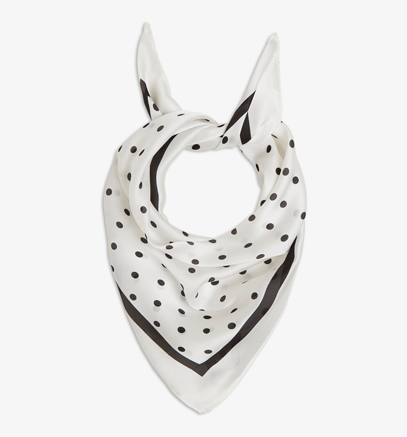 Satin Scarf With Dots Black - Polka Dot, transparent png #1632182