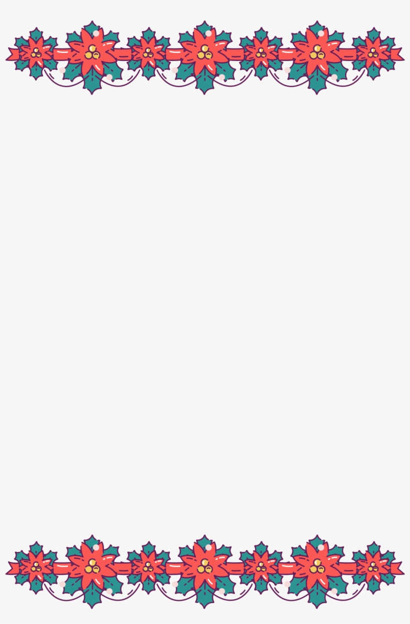 Christmas Poinsettia Border (free) - Christmas Day, transparent png #1632203